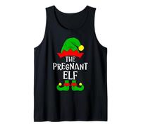 The Pregnant Elf Matching Family Group Christmas Pijama Camiseta sin Mangas