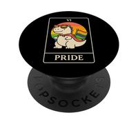 The Pride - Lindo Arte de Tarot de Dinosaurio LGBTQ+ Divertido para Ally PopSockets PopGrip Adhesivo