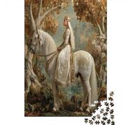 The Princess Rides A White Caballo with Golden Patterns Rompecabezas para Adultos || 70x50cm/1000pcs Juegos EduGatoivos De Decoración del Hogar