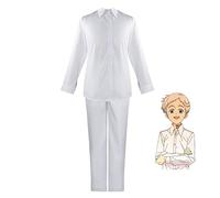 The Promised Neverland Emma - Disfraz de cosplay de anime normando blanco, pantalones uniforme, trajes de Halloween, carnaval, fiesta para mujeres y hombres, Norman, M