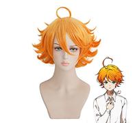 The Promised Neverland Emma Orange Peluca corta Disfraz de Cosplay Yakusoku no Neverland Pelo sintético resistente al calor Juego de roles Pelucas