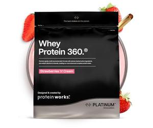 THE PROTEIN WORKS | Batido de Proteína Whey 360 Extreme | Fresas Con Nata | Riche en Protéines | Glutamine, Vitamines & Minéraux | 1.2kg