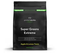 THE PROTEIN WORKS Super Greens Extreme, Más dee 150 Beneficios Para la Salud, 41 Ingredientes Activos, Vegano, Bajo en Azúcar, Manzana y Limon, 83 Porciones, 1 Kg