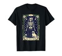 The Pug Mom Gothic Skeleton Rose Tarot Amante de los Perros Camiseta
