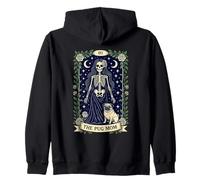 The Pug Mom Gothic Skeleton Rose Tarot Amante de los Perros Sudadera con Capucha