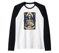 The Pug Mom Gothic Skeleton Tarot Amante de los Perros Camiseta Manga Raglan
