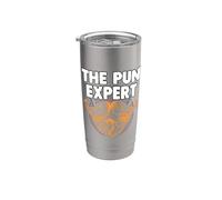 The Pun Expert Dad Funny Daddy Humor Dad Broma travieso Vaso térmico de acero inoxidable de doble pared