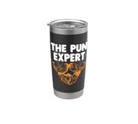 The Pun Expert Dad Funny Daddy Humor Dad Broma travieso Vaso térmico de acero inoxidable de doble pared
