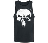 The Punisher Sprayed Skull Logo Hombre Top Tirante Ancho Negro M, 100% algodón, Regular