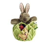 The Puppet Company - Hide Away Puppets - Rabbit in A Lettuce with 3 Mini Beasts Hand Puppet