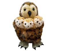 The Puppet Company - Hide Away Puppets - Tawny Owl with 3 Babies Hand Puppet