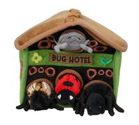 The Puppet Company Marionetas escondidas, hotel de insectos con 4 marionetas de dedo de mini bestia, juguete suave ecológico para niños pequeños, juego interactivo inspirado en la naturaleza, adecuado