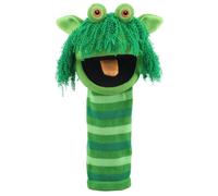 The Puppet Company Squelch ECO Sockette - Marioneta de mano ecológica, juguete de monstruo de pantano con sonrisa descarada y lengua chirriante, diversión para niños y adultos, 38 cm