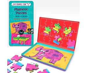 The Purple Cow PC078 Magnetic Travel Game, Mini Puzzles