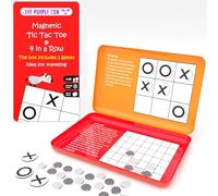 The Purple Cow PC36TGTIC 4 in A Row and Tic Tac Toe Magnetic Travel Game