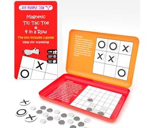 The Purple Cow PC36TGTIC 4 in A Row and Tic Tac Toe Magnetic Travel Game