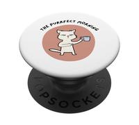 The Purrfect Morning Cat Funny Morning Grouch Coffee PopSockets PopGrip Adhesivo
