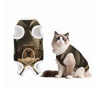 The Pyramid of The Lost World - Traje de cirugía para perros, 100 % algodón, transpirable, cuerpo completo, para perros y gatos, con bonitos estampados, mascotas macho y hembra, talla L