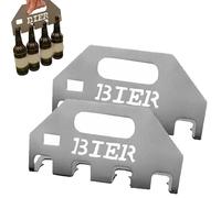 The Quad Beer Opener & Carrier, Beer Opener Carrier for 4 Bottles, Stainless Steel 4-in-1 Bottle Opener for Beer Lovers, Bbqs, Parties, Tailgates (2pcs)