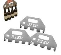 The Quad Beer Opener & Carrier, Beer Opener Carrier for 4 Bottles, Stainless Steel 4-in-1 Bottle Opener for Beer Lovers, Bbqs, Parties, Tailgates (3pcs)