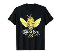 The Queen Bee Is 28 Honeybee Hive 28 Cumpleaños Mujeres Camiseta gráfica económica