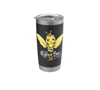 The Queen Bee Is 31 Honeybee Hive 31 Cumpleaños Mujeres Vaso térmico de acero inoxidable de doble pared