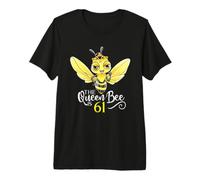 The Queen Bee Is 61 Honeybee Hive 61 Cumpleaños Mujeres Camiseta Premium