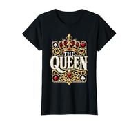 The Queen Card Playing Cards Lover Funny Card Game Couple Camiseta