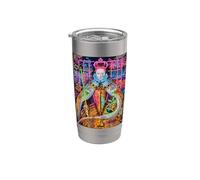 The Queen, Cool Hand Drawn Graffiti Queen Cartoon Graphic Vaso térmico de acero inoxidable de doble pared