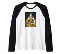 The Queen, Cool Portrait Drawn Art, Be a Queen Graphic Camiseta Manga Raglan
