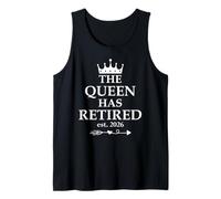 The Queen Has Retired Sign,Retired EST 2026 Retirement Women Camiseta sin Mangas