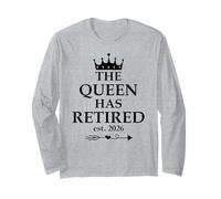 The Queen Has Retired Sign,Retired EST 2026 Retirement Women Manga Larga