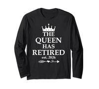 The Queen Has Retired Sign,Retired EST 2026 Retirement Women Manga Larga