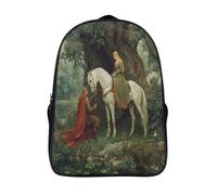 The Queen Is Dressed in Green And Rides A Blanco Caballo Mochila Para Niños De Libro De Jardín De Infantes Ajustables De Libro De Niñas De Escuela Primaria 39x29x16cm