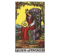 The Queen of Pentacles: 156 College Ruled Lined Pages (78 leaves), 5x8 Notebook, Journal, Diary, Planner featuring image of The Queen of Pentacles Tarot card