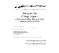 The Quest for College Heights: A Project with Ideas Essential for all Walking Neighborhoods