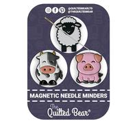 The Quilted Bear Juego de agujas magnéticas, soporte de agujas esmaltadas para costura, bordado y accesorios de punto de cruz, soporte seguro para alfileres y agujas, animales de granja (oveja, vaca y