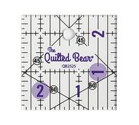 The Quilted Bear Reglas de acolchado - acrílico transparente antideslizante, regla de costura y retazos con líneas negras transparentes y ángulos de 30, 45 y 60 grados (2.5 x 2.5 pulgadas)