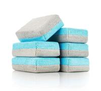 The Rag Company - Aplicador de revestimiento Ultra No Soak - Ultra Blue y Ice Grey - Paquete de 6 - Esponja aplicadora de 3 x 5 pulgadas