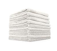 The Rag Company - Creature Edgeless Auto Detailing Towels; Professional 70/30 Blend, Dual-Pile Plush Microfibra, Pulido y Pulido, 420gsm - 16" x 16" - Gris hielo - Paquete de 10