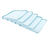 The Rag Company - Dry Me A River - Toallas Profesionales Coreanas de Secado y Detalles, Mezcla 70/30 de Microfibra, Bordes de Gamuza Suave, 390 g/m², 16 x 16 Pulgadas, Azul Claro (Paquete de 5)