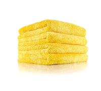 The Rag Company - Eagle Edgeless 500 - Toallas Profesionales Coreanas 70/30, Microfibra superafelpada, Tejido de Punto Circular, 500 g/m², 16 x 16 Pulgadas, Color Dorado (Paquete de 4)