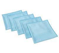 The Rag Company, Paño prémium para Ventanas, Vidrio, Espejo y Cromo, Mezcla de Microfibra Coreana Profesional 70/30, sin Pelusas, sin arañazos, 350 gsm, 40,5 x 40,5 cm, Azul Claro, 5 Unidades
