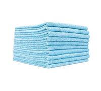 The Rag Company Paquete de 10 Toallas de Rizo de Microfibra sin Bordes 300 de 16 x 16 Pulgadas, Color Azul Claro