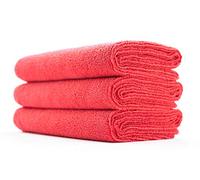 The Rag Company - Toalla deportiva y de entrenamiento - Gimnasio, ejercicio, fitness, spa, ultra suave, súper absorbente, microfibra premium de secado rápido, 320 g/m², 16 x 27 pulgadas, rojo (paquete