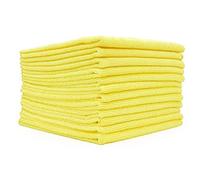 The Rag Company - Toallas de rizo multiusos de microfibra, grado comercial, altamente absorbentes, sin pelusas, sin marcas, para limpiar cocinas, baños, oficinas, 300 g/m², 40,6 x 40,6 cm, amarillo (paquete de 12 unidades)