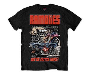 The Ramones We're Outta Here Punk Rock Oficial Camiseta para Hombre (Medium)