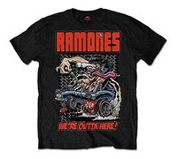 The Ramones We're Outta Here Punk Rock Oficial Camiseta para Hombre (X-Large)