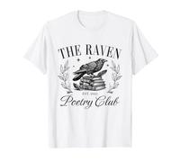 The Raven Poetry Club Dark Academia Bookish Leer Literatura Camiseta, Hombre, Blanco, 6XL