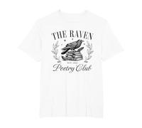 The Raven Poetry Club Dark Academia Bookish Leer Literatura Camiseta, Hombre Tallas Grandes, Blanco, 6X Alto